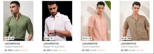 Image of LOCOMOTIVE Men's Casual Shirt at minimum 90% Discount