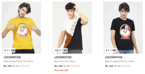 Image of Locomotive Men's Tshirt Starting @ ₹119