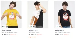 Locomotive Mens Tshirt Starting @ ₹119