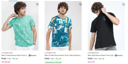 Image of Locomotive Men's tshirt Upto 79% Discount