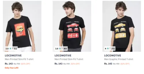 Image of Locomotive Tshirt For men Minimum 80% Discount
