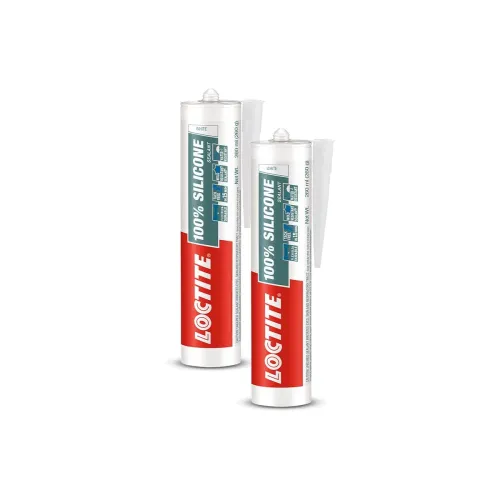 Image of Loctite 100% Silicone Waterproof Sealant (White, 260ml - 2 Pack)