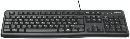 Image of Logitech K120 / Full-Size, Spill-Resistant, Curved Space Bar Wired USB Standard Desktop Keyboard Compatible with Desktop