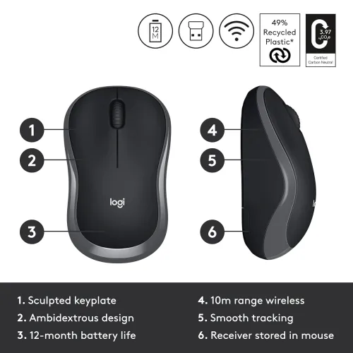 Image of Logitech M186 Wireless Optical Mouse
