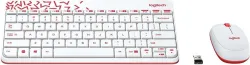 Logitech MK240 Wireless Keyboard and Mouse Combo  (White&Vivid Red)