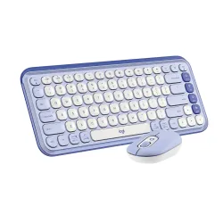 Logitech POP ICON Combo, Bluetooth Keyboard and Mouse Combo, Comfortable Typing, programmable Keys and Buttons, Quiet cl