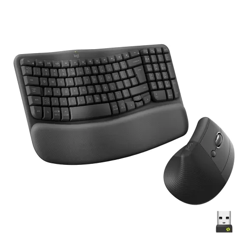 Image of Logitech Wave Keys & Lift Vertical Mouse 