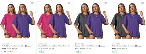 Image of London Hills Women T-Shirt Starting Price @ ₹433