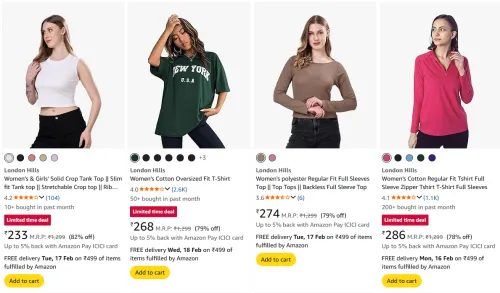 Image of london hills womens crop tops upto 80% off