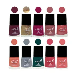 ALL IN ONE (PACK OF 10), Long Lasting Glossy Nail Polish, 6 ml Each, All Vibrant Colours,01884