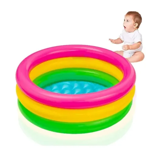 Image of LONGMIRE Baby Pool Bath Tub for 1-3 Years 2 Feet Round 34 \' x 10 \' Sunset Glow Soft Inflatable Baby /Kids | Indoor & O