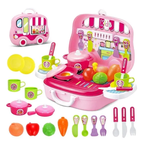Image of LONGMIRE Kids Kitchen Play Set Carry Case