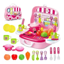 LONGMIRE Kids Kitchen Play Set Carry Case