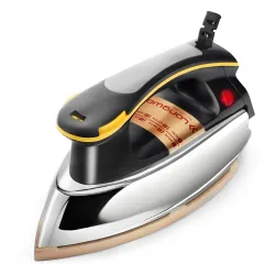 Longway Plancha Heavy Weight Non-Stick Teflon Coated Dry Iron, Electric Iron for Clothes (1200 Watt, Black)