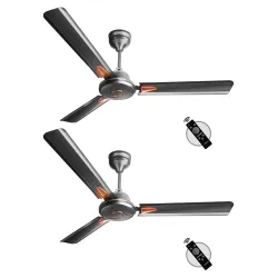LONGWAY Aero 1200 mm BLDC Ceiling Fan with Remote Control | BEE 5 Star Rated Energy Efficient | Ultra High Speed 3 Blade Anti-Dust Decorative Ceiling Fan | 3 Years Warranty (Smoked Brown, Pa...
