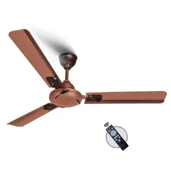 Longway Creta P1 1200 mm/48 inch Remote Controlled 3 Blade Anti-Dust Decorative Star Rated Ceiling Fan (Rusty Brown, Pack of 1)