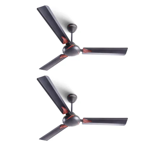 Image of LONGWAY Creta P2 1200 mm/48 inch Ultra High Speed 3 Blade Anti-Dust Decorative Star Rated Ceiling Fan (Smoked Brown, Pac