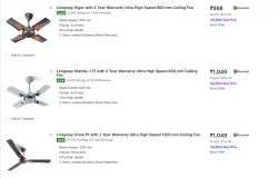 Longway Fans Upto 60% Discount | Starting @ ₹998