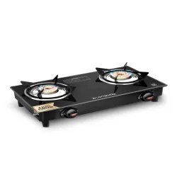 Longway Furn Black 2 Burner Automatic Ignition Gas Stove