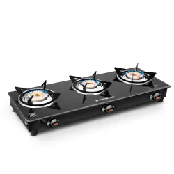 Longway Furn 3 Burner Manual Ignition Glass Gas Stove