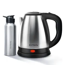 Longway Kestro 1.5 Ltr Electric Kettle with Water Bottle Combo