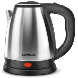 Longway Kestro 1.5 Ltr Electric Kettle with Stainless Steel Body for Boiling, Making Tea, Coffee, Soup, Etc (Silver, 1500 Watt)