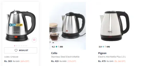 Image of Longway Kestro Electric Kettle Starting at ₹369