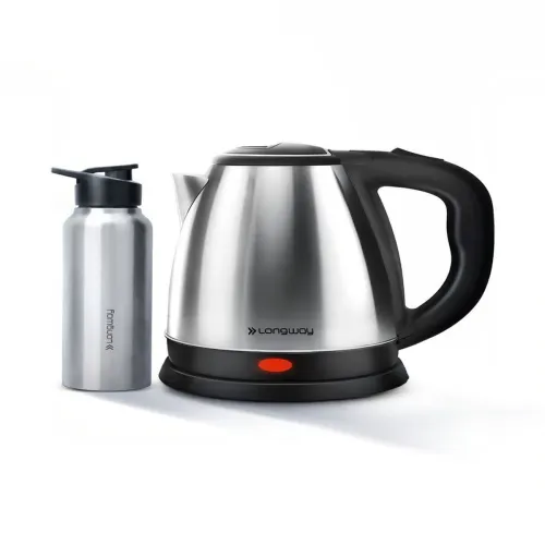 Image of Longway Kestro Grey & Black 1500W Electric Kettle Water Bottle - 2 L