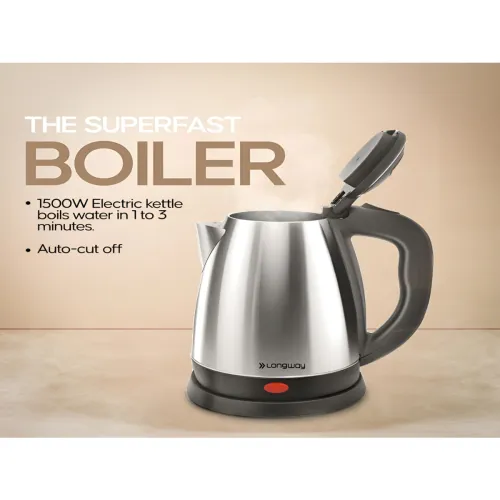Image of Longway Kestro Silver-Toned & Black 1500-Watt Multi-Cooker Electric Kettle 2 L
