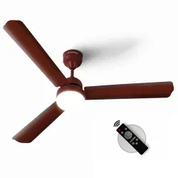 LONGWAY Luminair 1200 mm BLDC Ceiling Fan with Remote Control & LED Light | BEE 5 Star Rated Energy Efficient | Ultra High Speed 3 Blade Anti-Dust Decorative Ceiling Fan (Brown, Pack of 1)