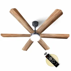 Longway Luminair Max 1200 mm BLDC Ceiling Fan with Remote Control & LED Light|BEE 5 Star Rated Energy Efficient|Ultra High Speed 6 Blade Anti-Dust Decorative|5 Years Warranty (Smoked Cedar,....