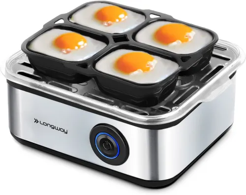 Image of Longway LWEB04 EB04 Egg Cooker (Silver, 8 Eggs)