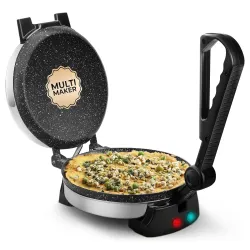 Longway Multi Master 1000W Electric Roti Maker | 8.5-Inch Non-Stick Plates, Durable Grip Handle | Roti, Chapati, Paratha