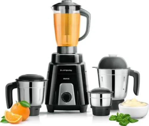 Image of Longway Powerful Motor 1000 W Juicer Mixer Grinder  (Kratos | 4 Jars | Black)