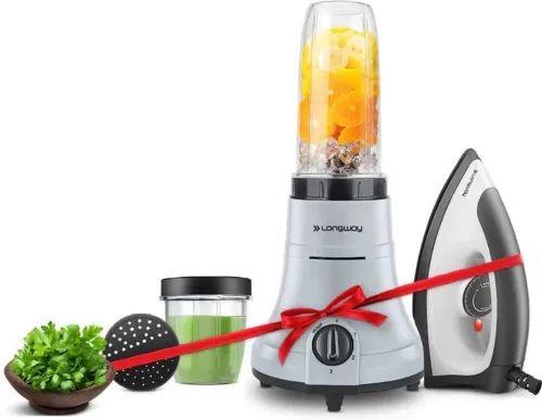 Image of Longway Sage 2J 500W Juicer Mixer Grinder (2 Jars, Gray)