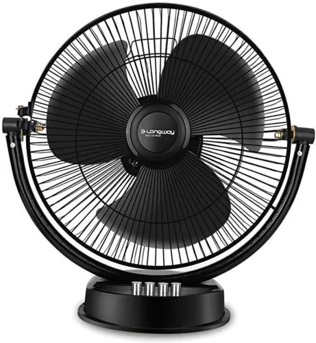 Image of Longway Speedy 300 mm Ultra High Speed 3 Blade Table Fan (Black, Pack of 1)
