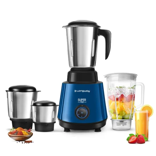 Image of Longway Super Pro Juicer Mixer Grinder 4 Jars for Grinding Up to 750W Max Output Powerful Motor