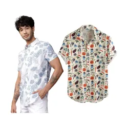 LookMark Men Cotton Blend Casual Beach Wear Shirts
