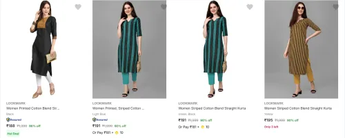 Image of Lookmark Women's Kurtas upto 90% Discount