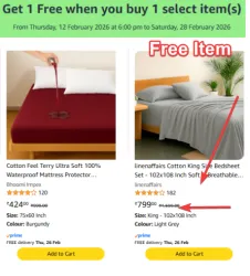  LOOOOT  Free Premium bedsheet worth ₹799 with Waterproof Mattress Protector at just ₹424
