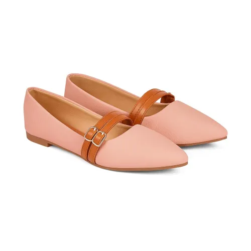 Image of Looper Women White Ballerina Flat Belly