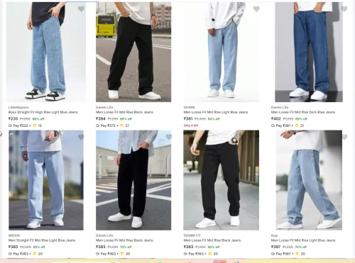 Image of Loose fit Jeans Starting @ ₹235