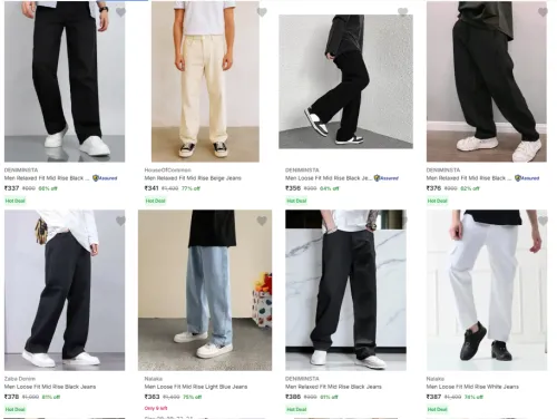 Image of Loose Fit Jeans Starting @ ₹337
