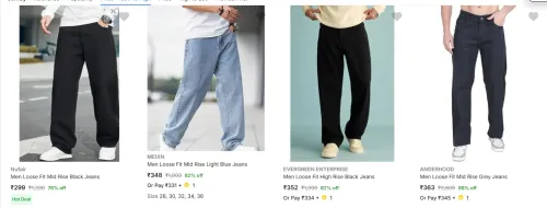 Image of Loose Fit Men Jeans Starting @ ₹299