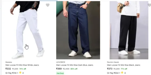 Image of Loose fit Men Jeans Starting @ ₹332