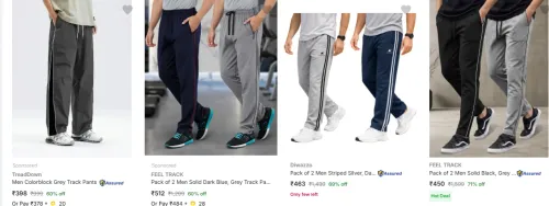 Image of Loose fit TrackPants Minimum 70% Discount