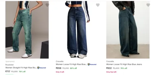 Image of Loose fit Women Jeans Mnimum 70% Discount
