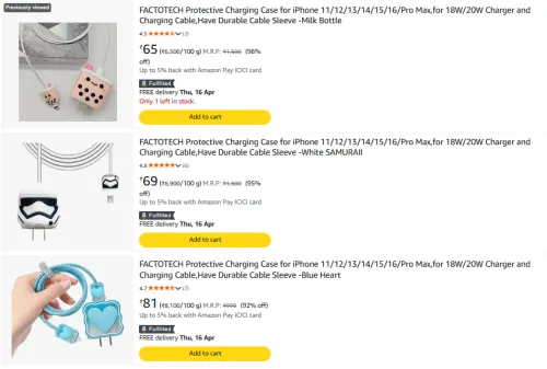 Image of LOOT - Charger Case for iPhone @ Starting ₹65