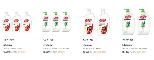 Image of LOOT | Lifebuoy Body Wash And Shower Gel @ Flat 80% OFF