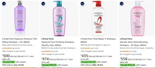 Image of L'Oréal Paris Beauty Products at minimum 50% Discount